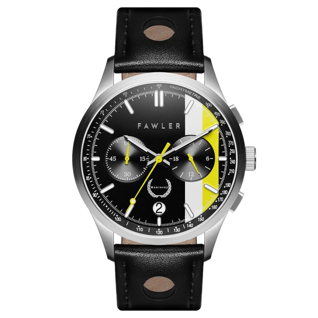 Fawler Monterey | Montre De Course Jaune Et Noire 3 Fawler Monterey | Montre De Course Jaune Et Noire
