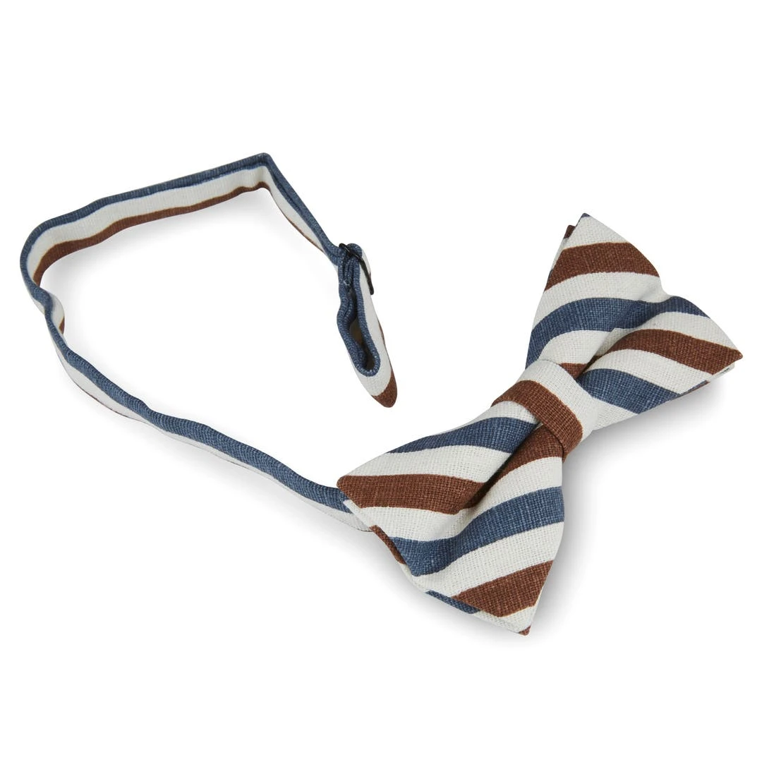 Tailor Toki Noeud Papillon à Rayures Bleues, Blanches Et Marron 4 Tailor Toki Noeud Papillon à Rayures Bleues, Blanches Et Marron – Image 2