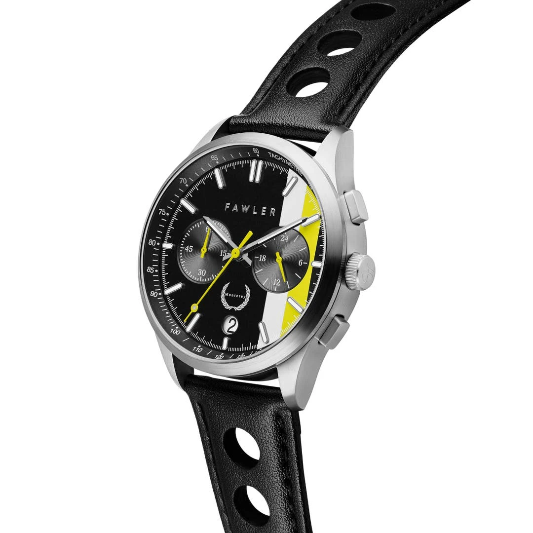 Fawler Monterey | Montre De Course Jaune Et Noire 8 Fawler Monterey | Montre De Course Jaune Et Noire – Image 6