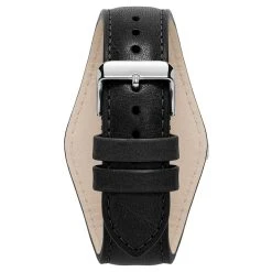 Seizmont Iphios | Montre Chronographe Noire Et Blanche En Acier Inoxydable Avec Bracelet Manchette En Cuir -Trendhim en ligne 4 3ipsos