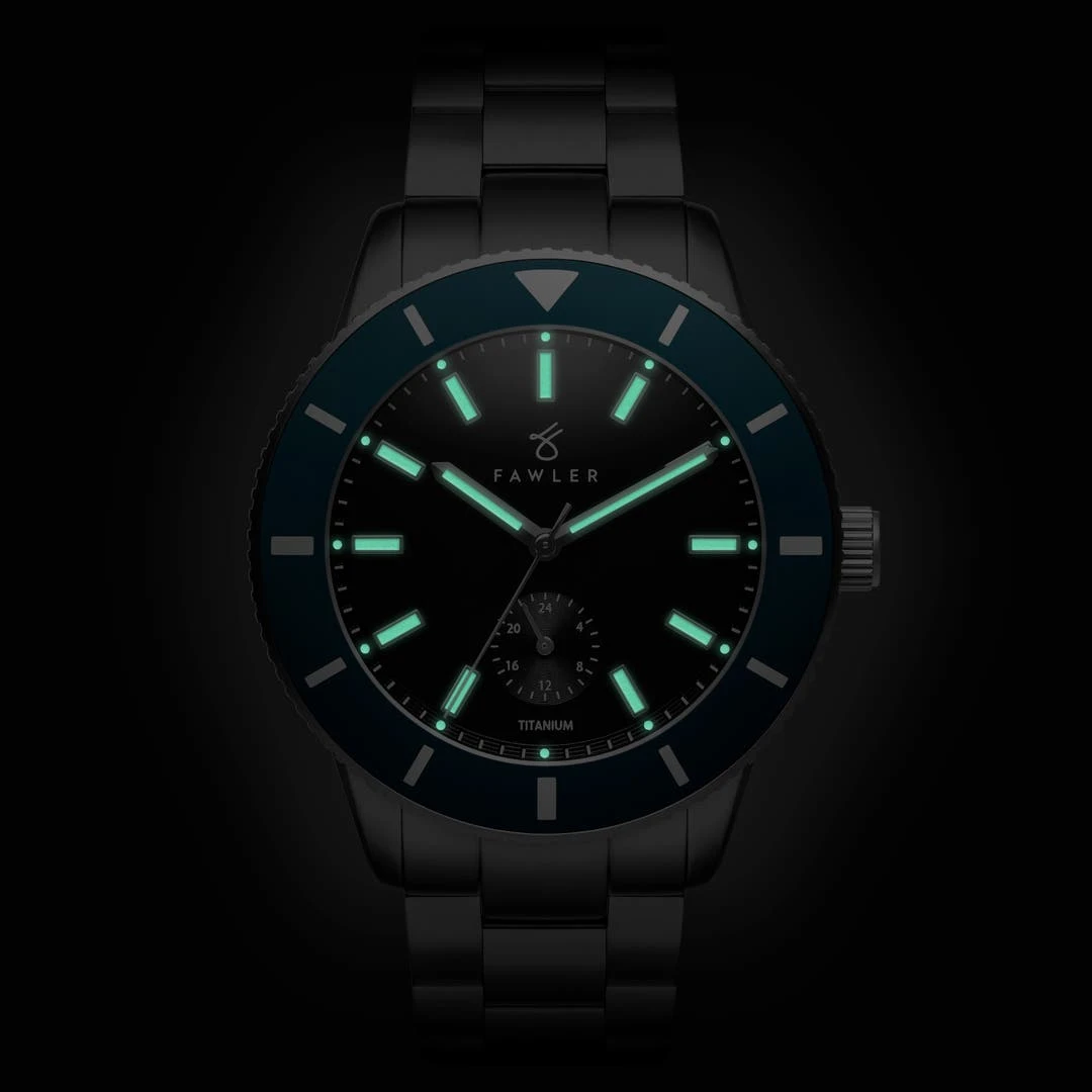 Fawler Makalu | Montre De Plongée En Titane Brossé Avec Lunette Bleue 7 Fawler Makalu | Montre De Plongée En Titane Brossé Avec Lunette Bleue – Image 5