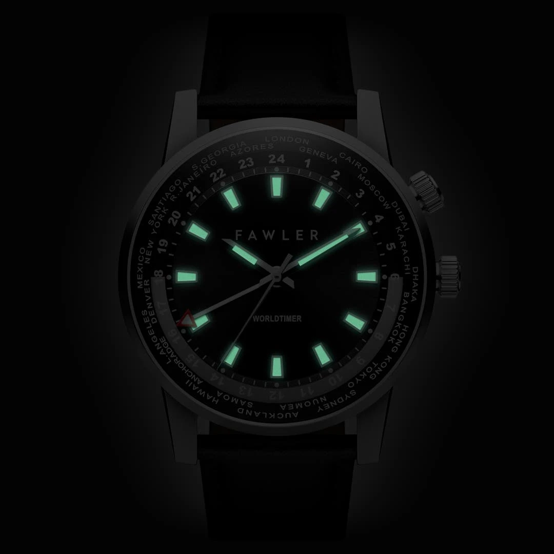 Fawler Gentium | Montre GMT à Heure Universelle En Acier Inoxydable Noir 4 Fawler Gentium | Montre GMT à Heure Universelle En Acier Inoxydable Noir – Image 2