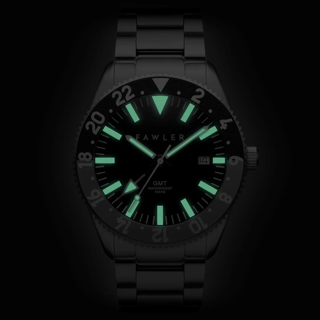 Fawler Métier | Montre GMT En Acier Inoxydable Gris 4 Fawler Métier | Montre GMT En Acier Inoxydable Gris – Image 2