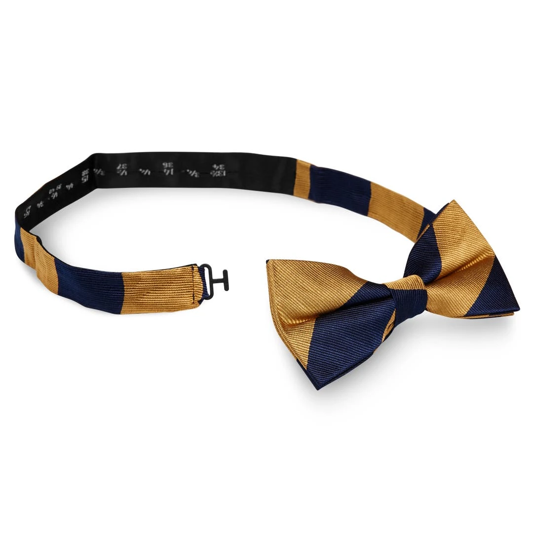 Trendhim Noeud Papillon En Soie à Rayures Bleu Marine Et Or 4 Trendhim Noeud Papillon En Soie à Rayures Bleu Marine Et Or – Image 2