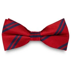 Trendhim Noeud Papillon En Soie Rouge à Rayures Parallèles Bleu Marine
