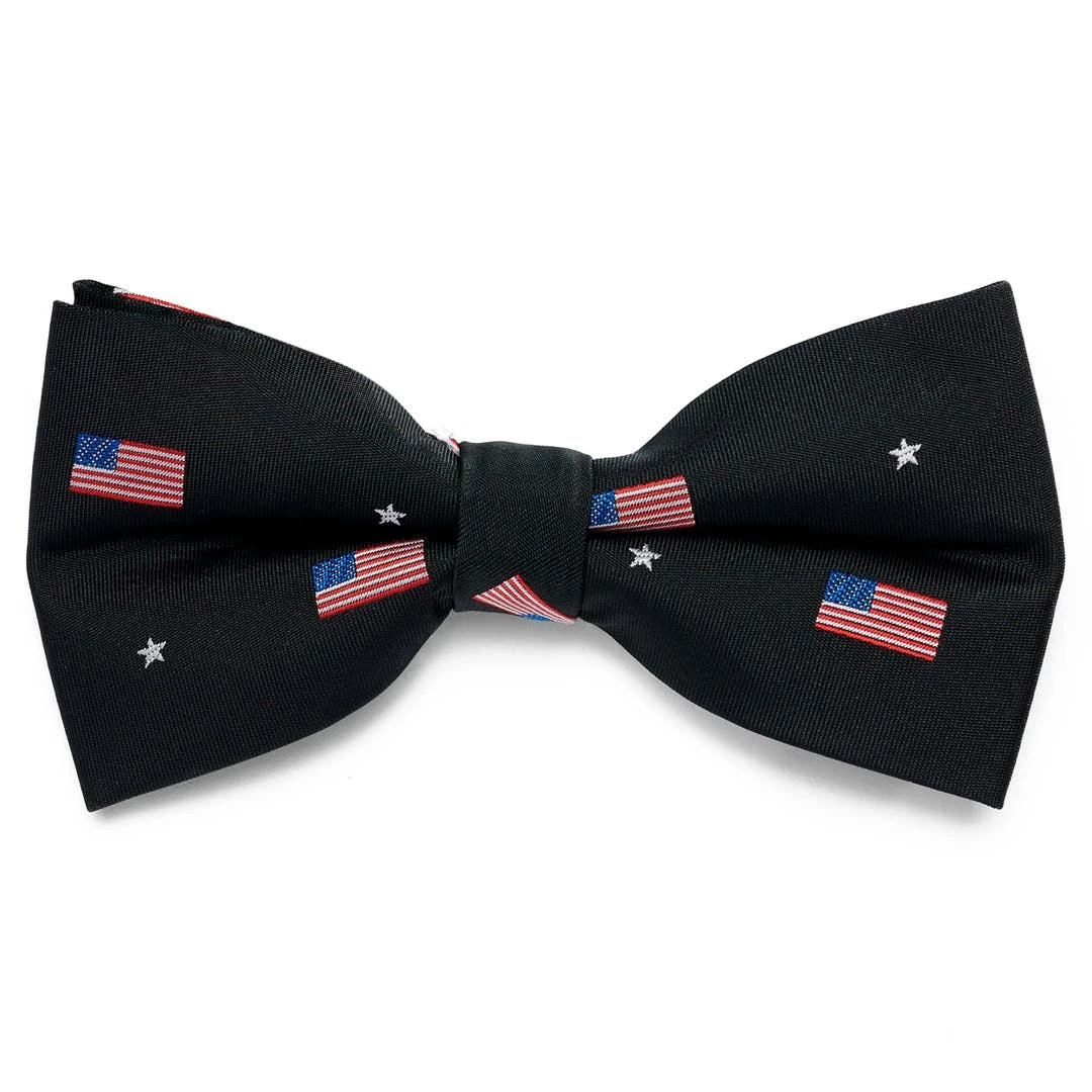Trendhim Nœud Papillon Noir Pré-noué Avec Drapeau Américain 3 Trendhim Nœud Papillon Noir Pré-noué Avec Drapeau Américain