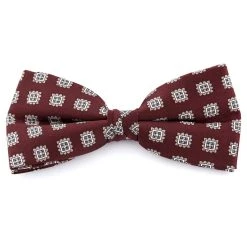 Tailor Toki Noeud Papillon Prénoué En Soie Bourgogne à Motif Géométrique