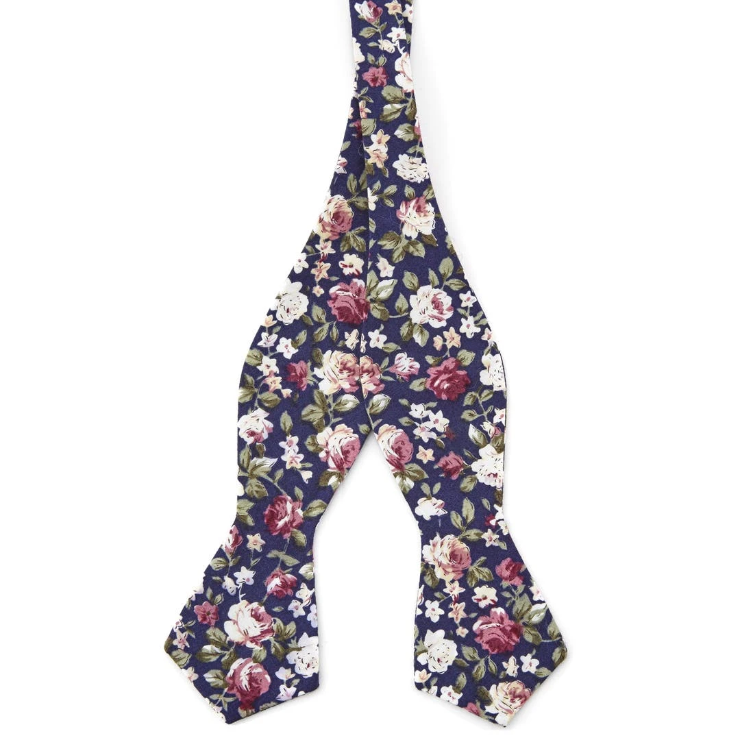 Bohemian Revolt Noeud Papillon à Nouer Bleu Foncé Imprimé Floral 3 Bohemian Revolt Noeud Papillon à Nouer Bleu Foncé Imprimé Floral