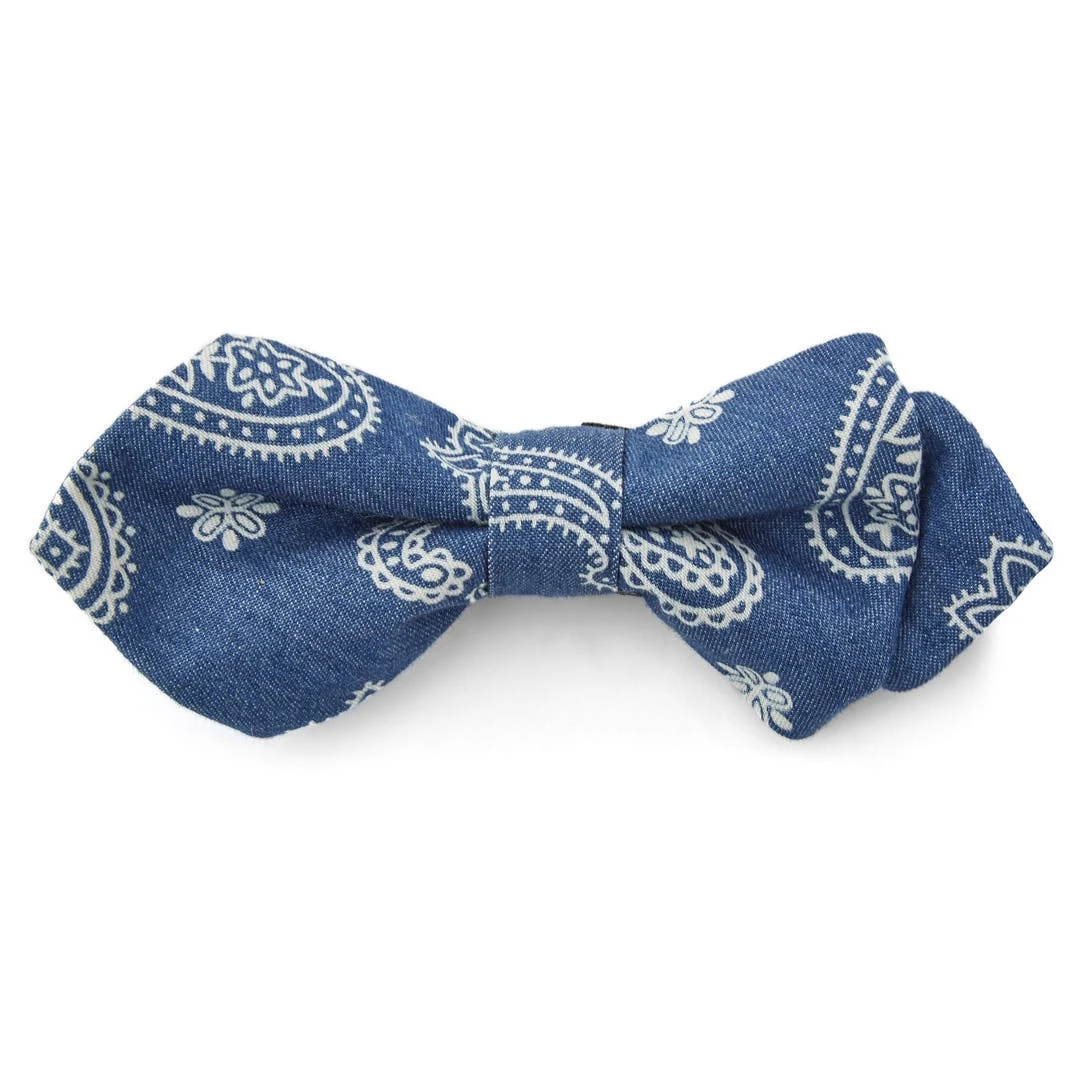 Bohemian Revolt Noeud Papillon Bleu Et Blanc En Pointes Imprimé Paisley 3 Bohemian Revolt Noeud Papillon Bleu Et Blanc En Pointes Imprimé Paisley