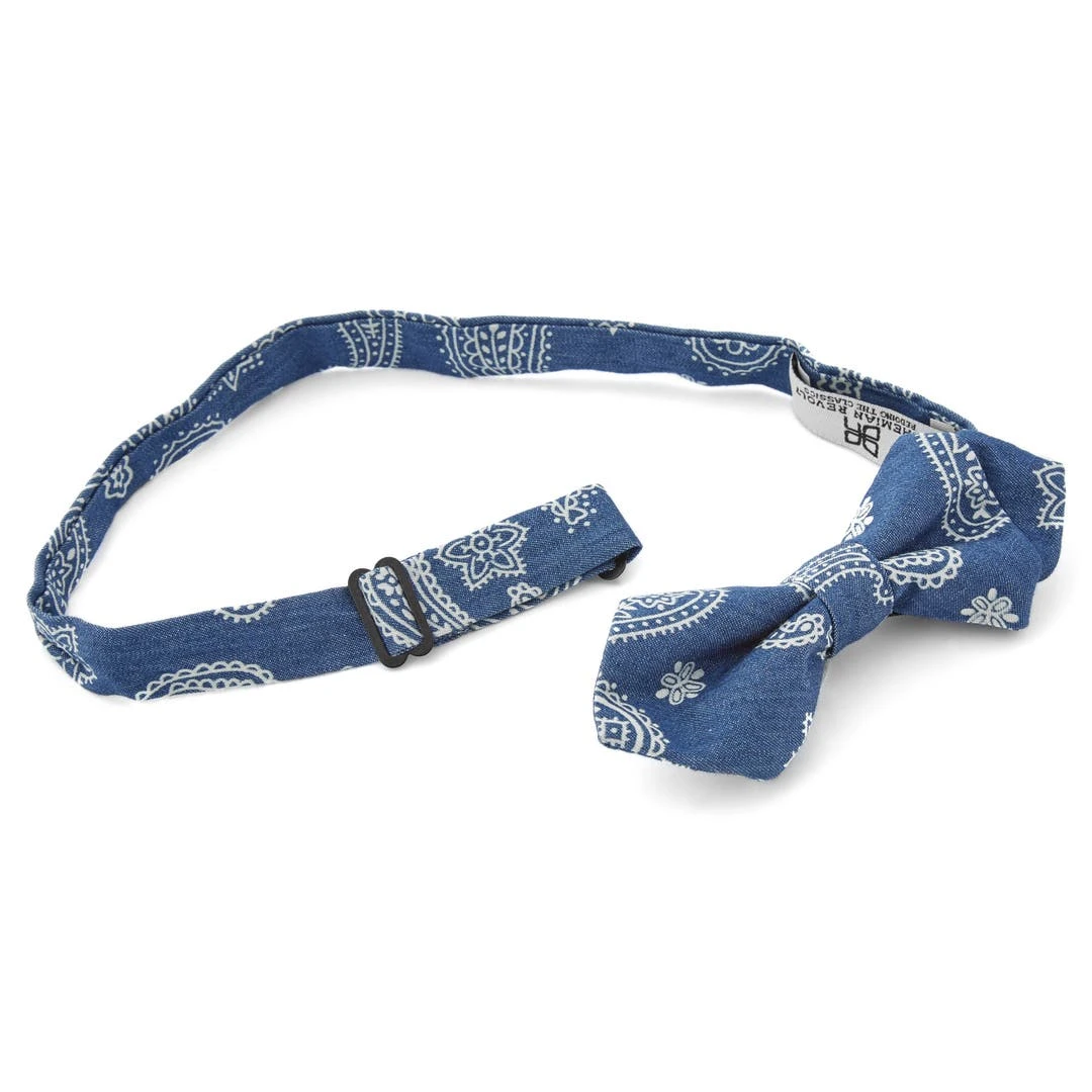 Bohemian Revolt Noeud Papillon Bleu Et Blanc En Pointes Imprimé Paisley 4 Bohemian Revolt Noeud Papillon Bleu Et Blanc En Pointes Imprimé Paisley – Image 2