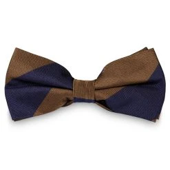 Trendhim Noeud Papillon En Soie à Rayures Bleu Marine Et Marron