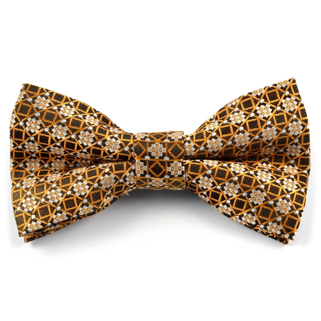 Tailor Toki Nœud Papillon Rétro Marron Et Jaune 3 Tailor Toki Nœud Papillon Rétro Marron Et Jaune