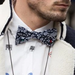 Tailor Toki Noeud Papillon En Coton Design Bleu à Fleurs -Trendhim en ligne 9098 butterfly