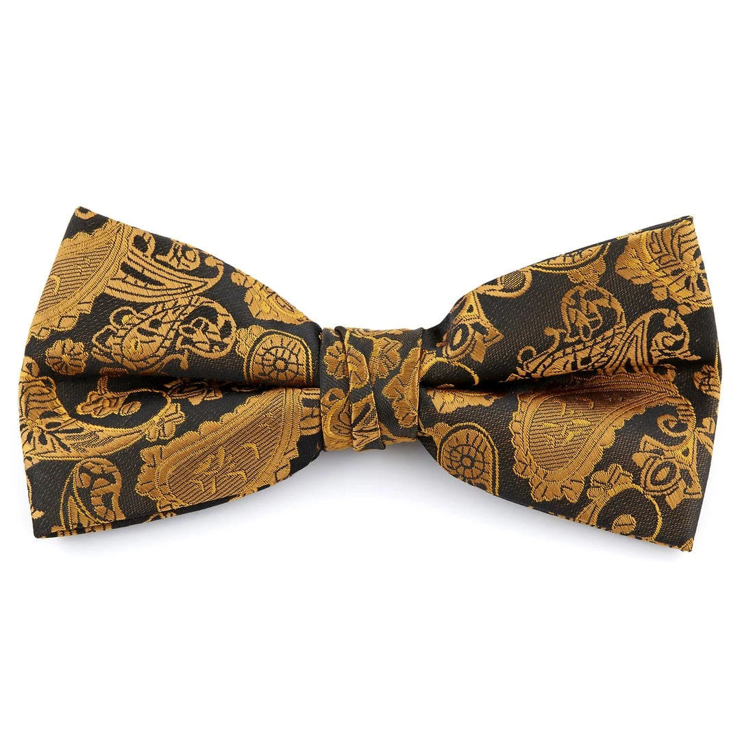 Tailor Toki Noeud Papillon Prénoué à Motif Cachemire Or & Marron 3 Tailor Toki Noeud Papillon Prénoué à Motif Cachemire Or & Marron