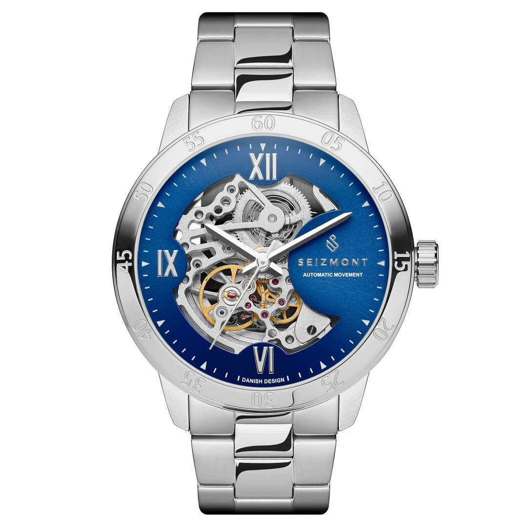 Seizmont Dante II | Montre Squelette Argentée à Cadran Bleu 3 Seizmont Dante II | Montre Squelette Argentée à Cadran Bleu