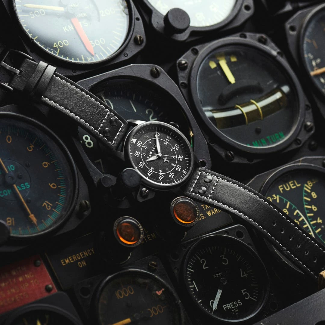 Fawler Apollo | Montre Aviateur En Acier Inoxydable Noir 8 Fawler Apollo | Montre Aviateur En Acier Inoxydable Noir – Image 6