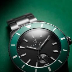 Fawler Makalu | Montre De Plongée En Titane Brossé Avec Lunette Verte 11 Fawler Makalu | Montre De Plongée En Titane Brossé Avec Lunette Verte -Trendhim en ligne jwm makalu collection lasse olsen 26041 1x1 8