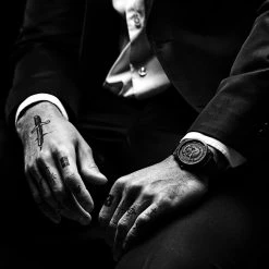 Lucleon Memento Mori | Montre à Tête De Mort En Acier De Damas -Trendhim en ligne jwm mmcc colection memento mori bj rn valentin 24853 1x1 1