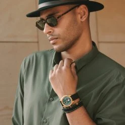 Arkai Mond | Montre Meteorite En Acier Inoxydable Couleur Vert Et Or 13 Arkai Mond | Montre Meteorite En Acier Inoxydable Couleur Vert Et Or -Trendhim en ligne rel rst mond watch xxxx green nathangw xxxx d