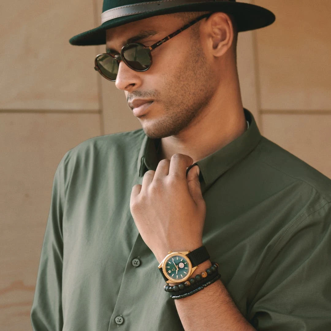 Arkai Mond | Montre Meteorite En Acier Inoxydable Couleur Vert Et Or 8 Arkai Mond | Montre Meteorite En Acier Inoxydable Couleur Vert Et Or – Image 6