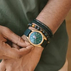 Arkai Mond | Montre Meteorite En Acier Inoxydable Couleur Vert Et Or 12 Arkai Mond | Montre Meteorite En Acier Inoxydable Couleur Vert Et Or -Trendhim en ligne rel rst mond watch xxxx greenu