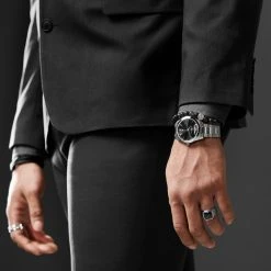 Fawler Eric | Montre En Acier Inoxydable Noir Et Argent Avec Affichage Du Jour Et De La Date -Trendhim en ligne rel st. patricks day 26811 19727 19576 killian 1x1 1black small