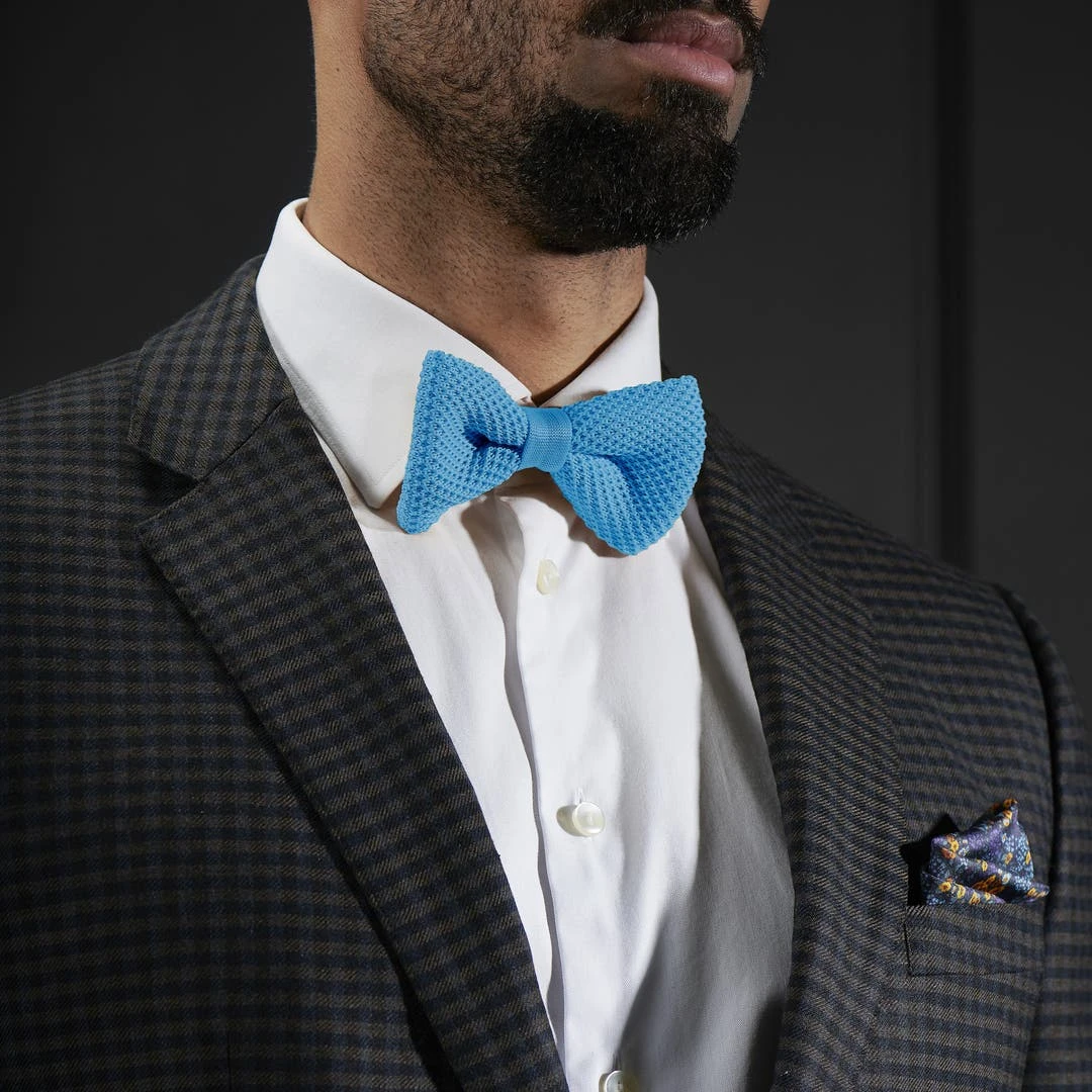 Tailor Toki Noeud Papillon Tricoté Bleu Céruléen 5 Tailor Toki Noeud Papillon Tricoté Bleu Céruléen – Image 3
