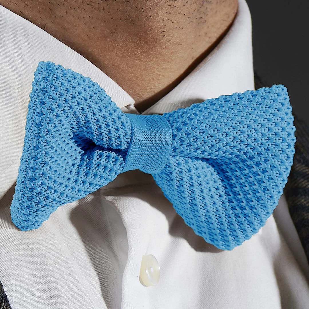 Tailor Toki Noeud Papillon Tricoté Bleu Céruléen 7 Tailor Toki Noeud Papillon Tricoté Bleu Céruléen – Image 5