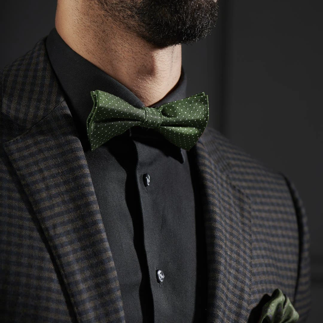 Trendhim Noeud Papillon En Soie Verte à Pois Blancs 5 Trendhim Noeud Papillon En Soie Verte à Pois Blancs – Image 3