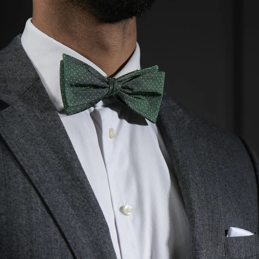 Trendhim Noeud Papillon En Soie Verte à Pois Blancs 5 Trendhim Noeud Papillon En Soie Verte à Pois Blancs – Image 3
