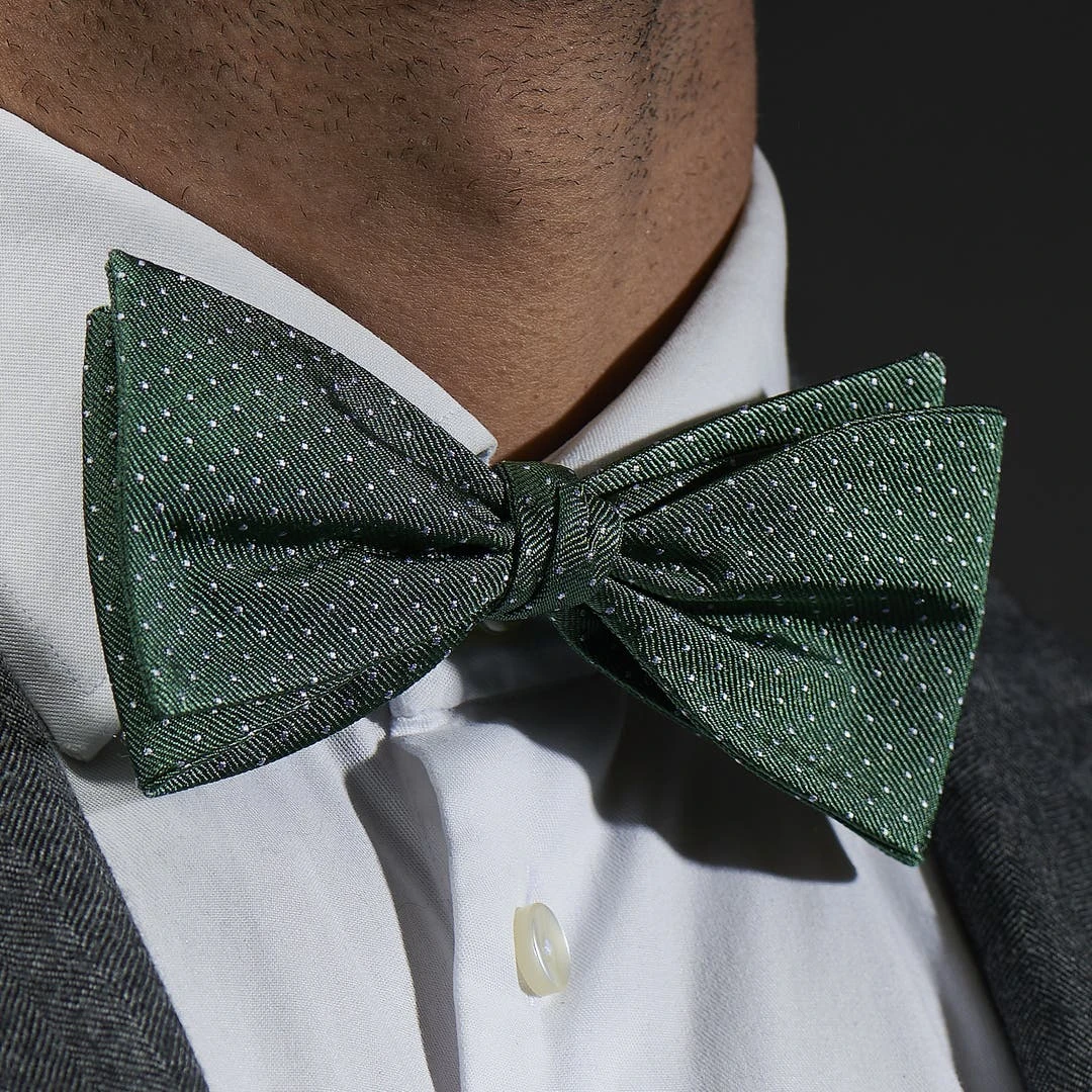 Trendhim Noeud Papillon En Soie Verte à Pois Blancs 7 Trendhim Noeud Papillon En Soie Verte à Pois Blancs – Image 5