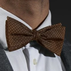 Trendhim Noeud Papillon En Soie Marron à Pois Blancs -Trendhim en ligne rst megashoot bow ties 16265 2 bm