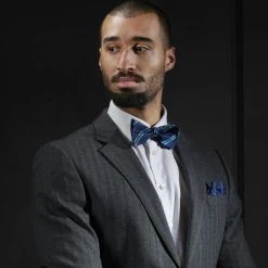 Trendhim Nœud Papillon En Soie Bleu Marine à Rayures Bleu Métal -Trendhim en ligne rst megashoot bow ties 16309 1