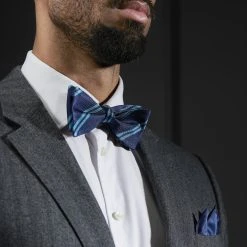 Trendhim Nœud Papillon En Soie Bleu Marine à Rayures Bleu Métal -Trendhim en ligne rst megashoot bow ties 16309 2