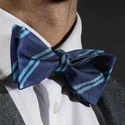 Trendhim Nœud Papillon En Soie Bleu Marine à Rayures Bleu Métal -Trendhim en ligne rst megashoot bow ties 16309 2 bm
