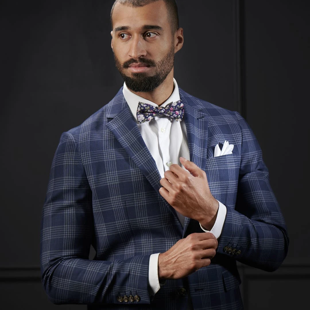 Bohemian Revolt Noeud Papillon Floral Bleu Foncé 6 Bohemian Revolt Noeud Papillon Floral Bleu Foncé – Image 4