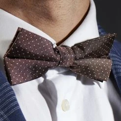 Trendhim Noeud Papillon Prénoué En Soie Marron à Pois Blancs -Trendhim en ligne rst megashoot bowties 15578 2bm