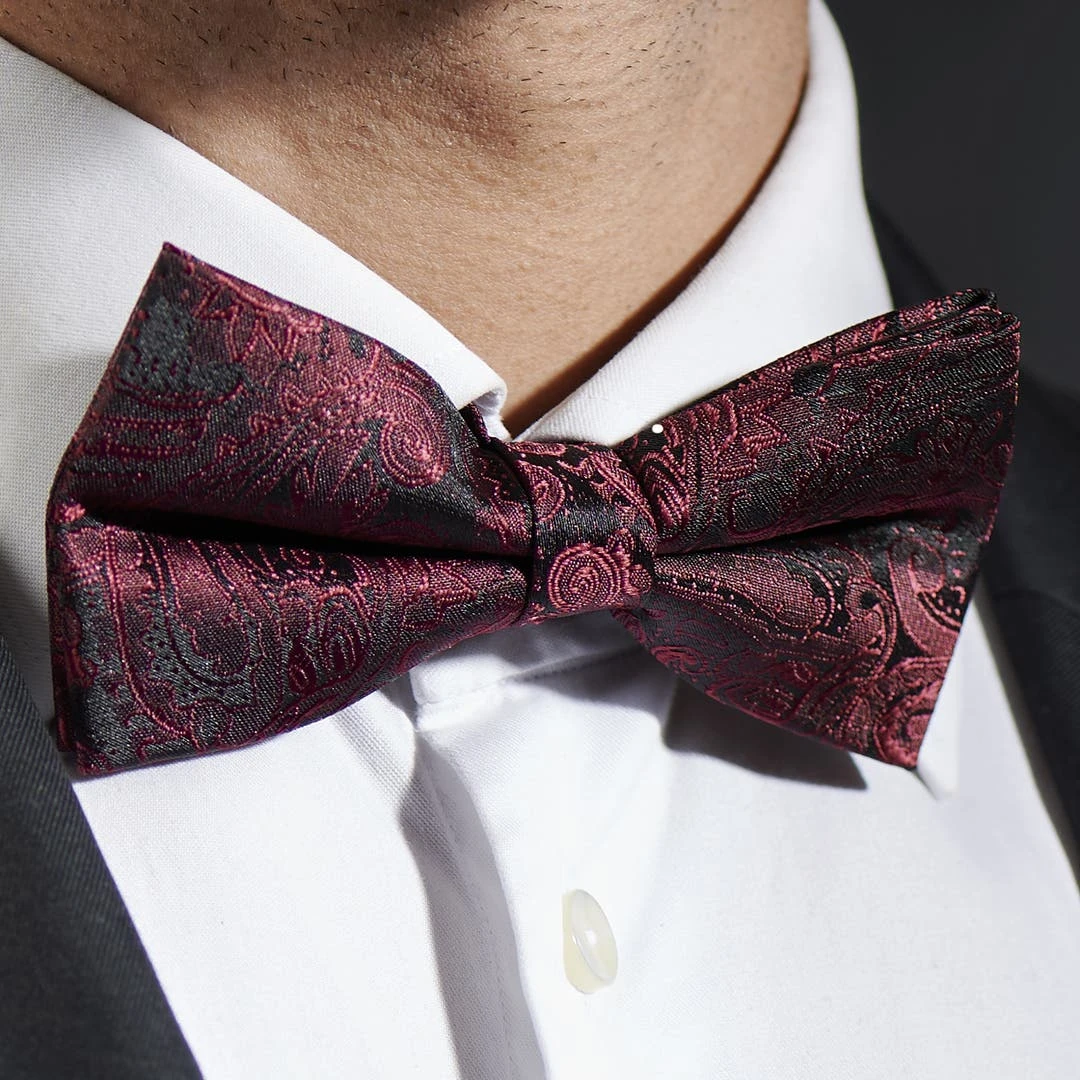 Tailor Toki Nœud Papillon Bordeaux à Motifs 7 Tailor Toki Nœud Papillon Bordeaux à Motifs – Image 5