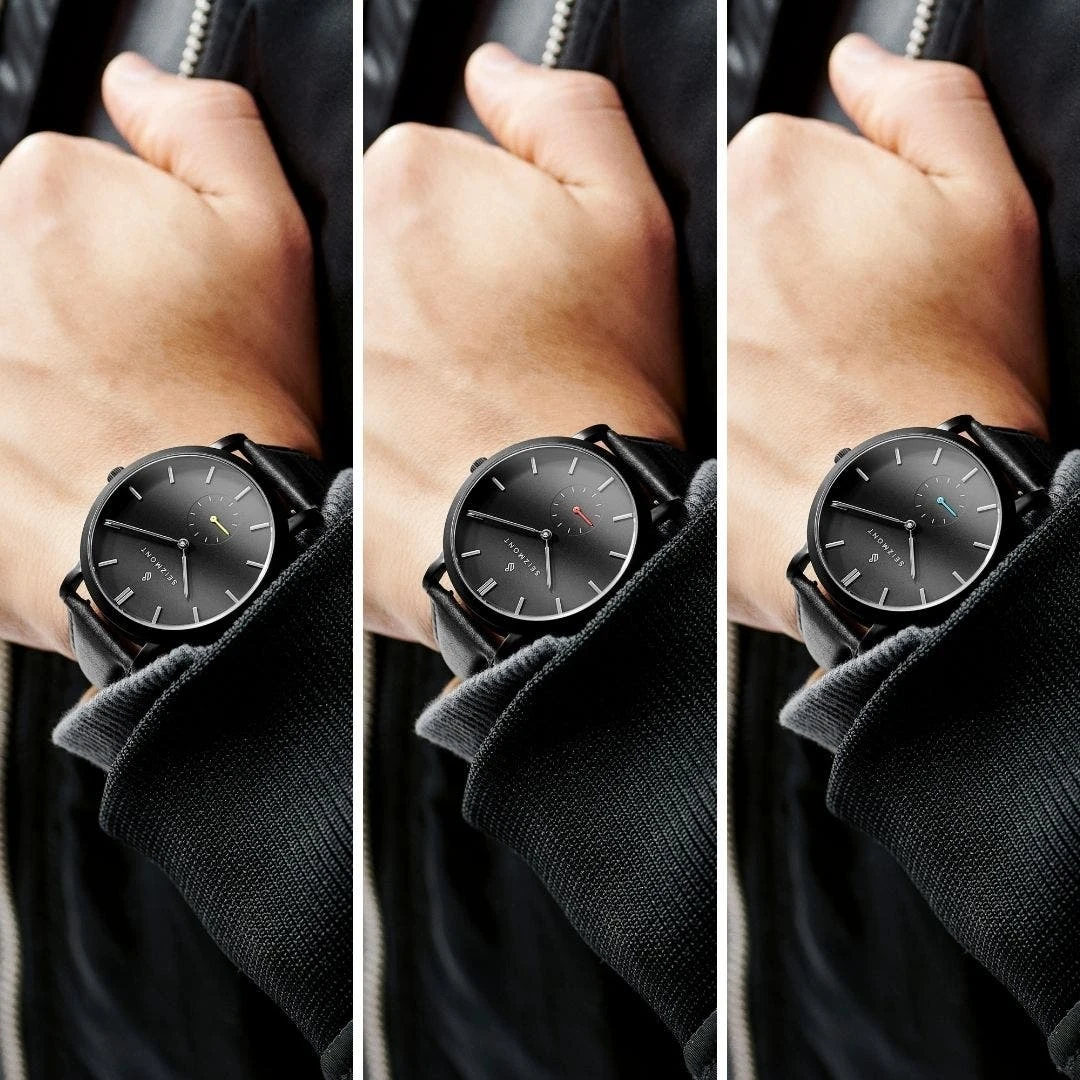 Seizmont Montre Minimaliste Aether Ivano Noire Et Jaune 7 Seizmont Montre Minimaliste Aether Ivano Noire Et Jaune – Image 5